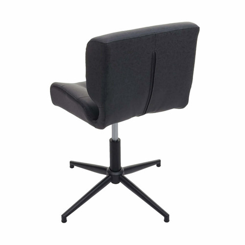 Decoshop26 Fauteuil chaise de bureau salle à mager pivotante hauteur réglable synthétique gris foncé pied métal noir 04_0001862