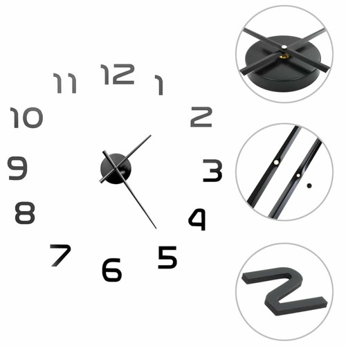 Horloges, pendules Decoshop26 Horloge murale 3D Design moderne 100 cm XXL Noir DEC022270