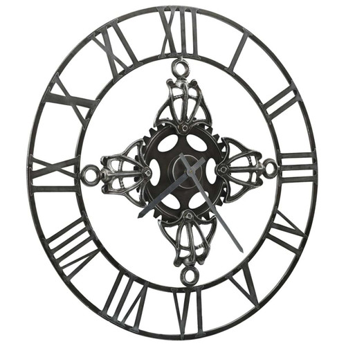 Decoshop26 - Horloge murale Argenté 78 cm Métal DEC022228 Decoshop26 - Horloges, pendules Argent