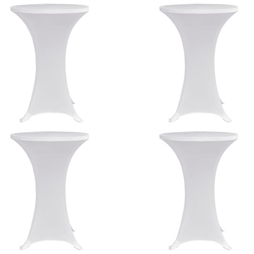 Decoshop26 - Housses élastiques de table Ø 80 cm Blanc 4 pièces DEC022507 Decoshop26  - Housse table de jardin