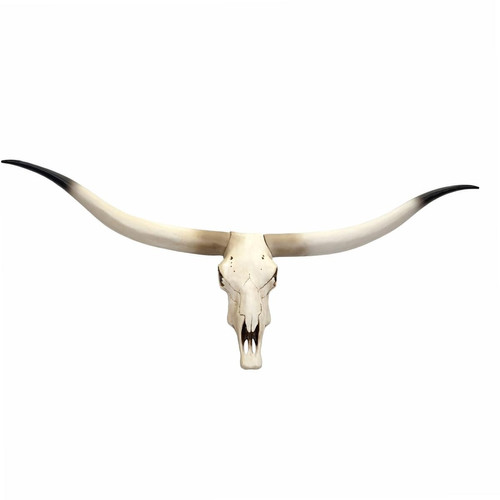 Decoshop26 - Déco crâne de vache tête de taureau trophée longhorn mural en polyrésine 103x43x11cm 04_0002819 - Petite déco d'exterieur