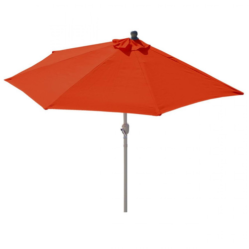 Decoshop26 - Demi parasol semi-circulaire balcon terrasse UV 50+ polyester/aluminium 3kg avec une portée de 300 cm Terracotta sans support 04_0003902 - Parasols