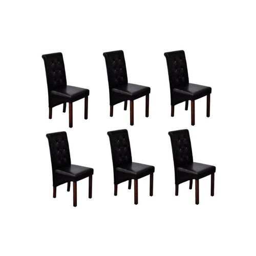 Decoshop26 - Lot de 6 chaises de salle à manger cuisine design antique synthétique noir CDS022680 Decoshop26  - Salon, salle à manger