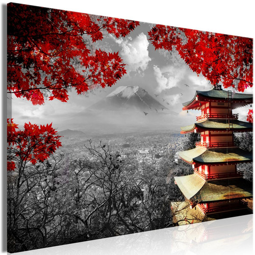 Decoshop26 - Tableau sur toile décoration murale image imprimée cadre en bois à suspendre Aventure japonaise (1 partie) large 90x60 cm 11_0007327 - Tableaux, peintures