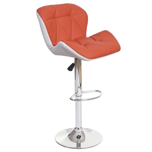 Decoshop26 -Tabouret de bar chaise de comptoir hauteur réglable en similicuir terracotta cadre en acier chromé 04_0005262 Decoshop26  - Tabourets bars