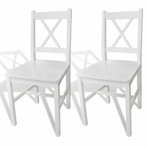 Decoshop26 - Lot de 2 chaises de salle à manger cuisine design classique bois de pin blanc CDS020166 Decoshop26  - Chaise pin