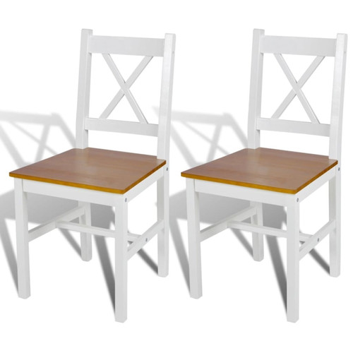 Decoshop26 - Lot de 2 chaises de salle à manger cuisine design classique bois de pin blanc CDS020167 Decoshop26  - Chaise pin