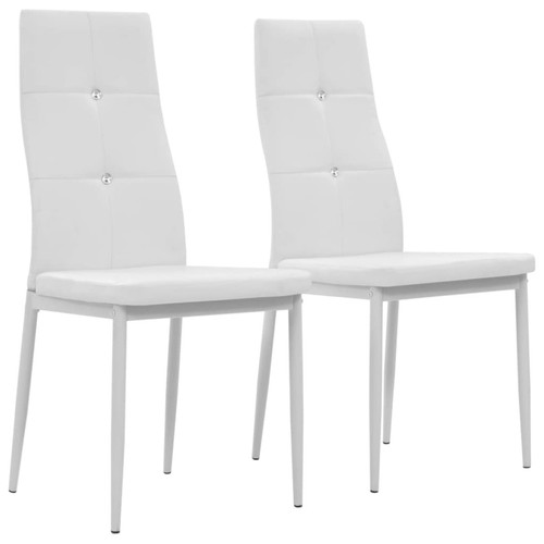 Decoshop26 - Lot de 2 chaises de salle à manger cuisine design élégant synthétique blanc CDS020192 Decoshop26  - Salon, salle à manger