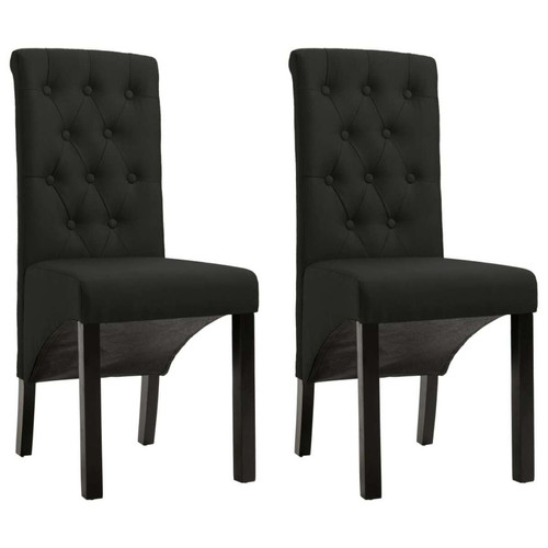 Decoshop26 - Lot de 2 chaises de salle à manger cuisine design intemporel tissu noir CDS020858 Decoshop26  - Salon, salle à manger