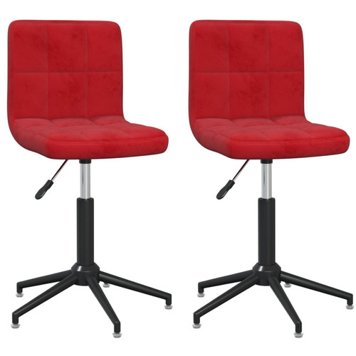 Chaises Decoshop26 Lot de 2 chaises de salle à manger cuisine design moderne velours rouge bordeaux CDS021006