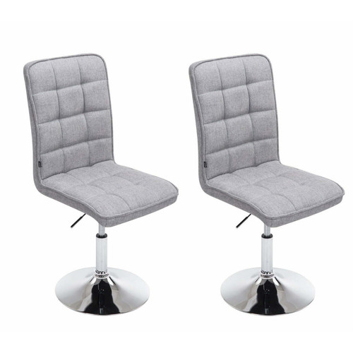 Decoshop26 - Lot de 2 chaises de salle à manger hauteur réglable en tissu gris clair CDS10050 Decoshop26  - Chaises