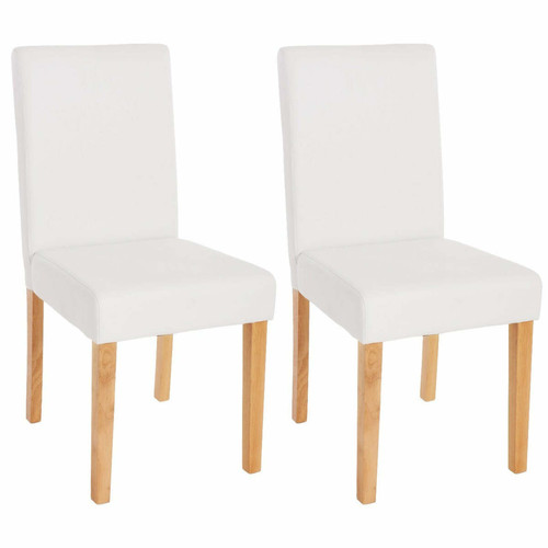 Decoshop26 - Lot de 2 chaises de salle à manger synthétique blanc mat pieds clairs CDS04038 Decoshop26  - Salon, salle à manger