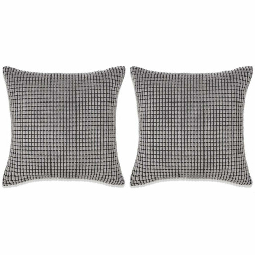 Decoshop26 - Lot de 2 coussins décoratifs en tissu velours gris 45 x 45 cm DEC020146 Decoshop26  - Coussin de chaise