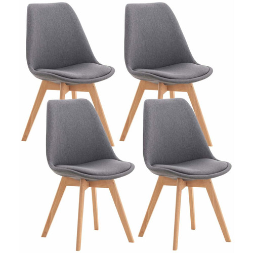 Decoshop26 - Lot de 4 chaises de salle à manger cuisine bureau style scandinave en tissu gris pieds en bois 10_0000365 Decoshop26  - Chaise écolier Chaises