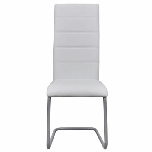 Decoshop26 Lot de 4 chaises de salle à manger cuisine cantilever confortable et moderne en synthétique blanc CDS021345