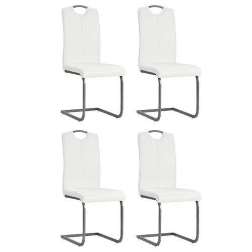 Decoshop26 - Lot de 4 chaises de salle à manger cuisine cantilever design contemporain synthétique blanc CDS021346 Decoshop26  - Chaises contemporaines