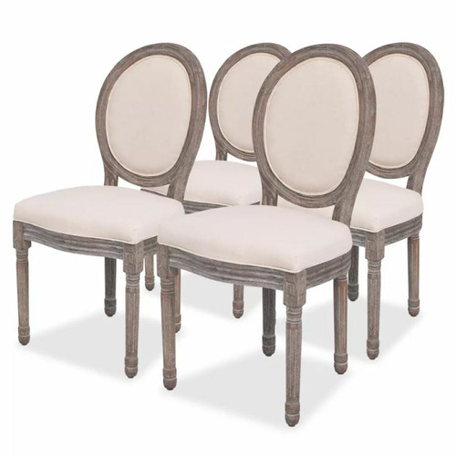 Decoshop26 - Lot de 4 chaises de salle à manger cuisine design classique en tissu crème CDS021469 Decoshop26  - Salon, salle à manger