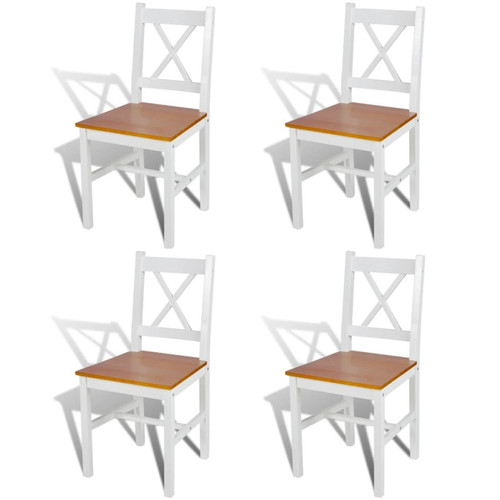 Decoshop26 - Lot de 4 chaises de salle à manger cuisine design classique bois de pin blanc CDS021233 Decoshop26  - Chaise écolier Chaises
