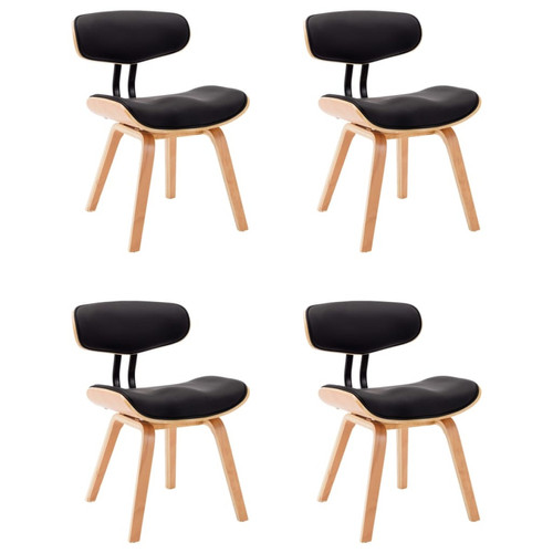 Decoshop26 - Lot de 4 chaises de salle à manger cuisine design contemporain bois courbé et synthétique noir CDS021775 Decoshop26 - Maison Marron noir