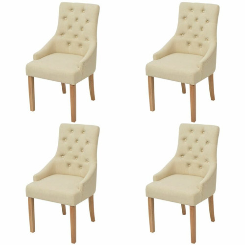 Decoshop26 - Lot de 4 chaises de salle à manger cuisine design luxueux et charmant en tissu crème CDS021476 Decoshop26  - Chaise écolier Chaises