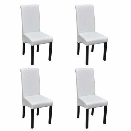 Decoshop26 - Lot de 4 chaises de salle à manger cuisine design moderne synthétique blanc CDS021248 Decoshop26  - Chaise écolier Chaises