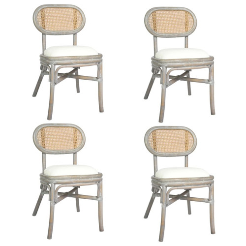 Decoshop26 - Lot de 4 chaises de salle à manger cuisine design rétro lin gris CDS021576 Decoshop26  - Chaises