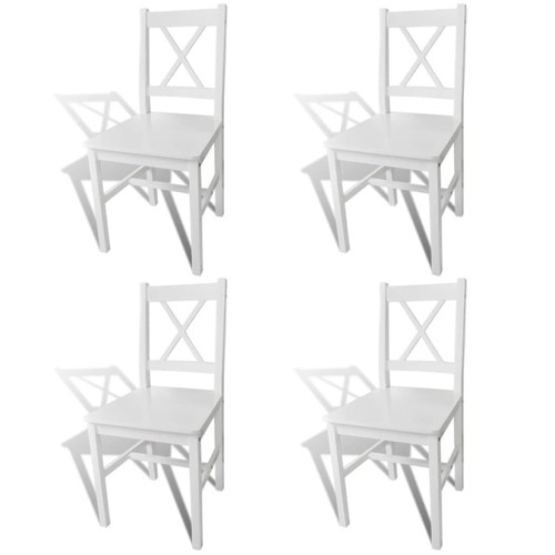 Decoshop26 - Lot de 4 chaises de salle à manger cuisine design simple en bois de pin blanc CDS021232 Decoshop26  - Chaise scandinave grise Chaises