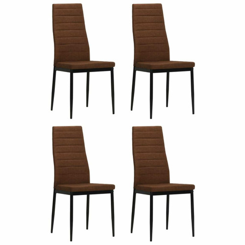 Decoshop26 - Lot de 4 chaises de salle à manger design contemporain cuisine en tissu marron CDS021736 Decoshop26  - Lot de 4 chaises Chaises