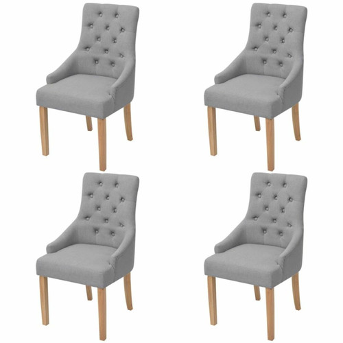 Decoshop26 - Lot de 4 chaises de salle à manger design et confortable cuisine en tissu gris clair CDS021521 Decoshop26  - Chaises