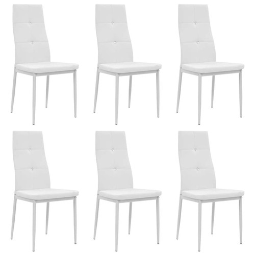 Decoshop26 - Lot de 6 chaises de salle à manger cuisine design élégant synthétique blanc CDS022165 Decoshop26  - Chaise scandinave grise Chaises