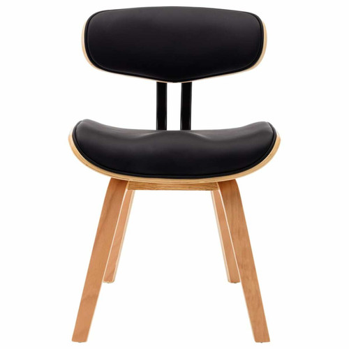 Decoshop26 Lot de 6 chaises de salle à manger cuisine design moderne bois courbé et synthétique noir CDS022661