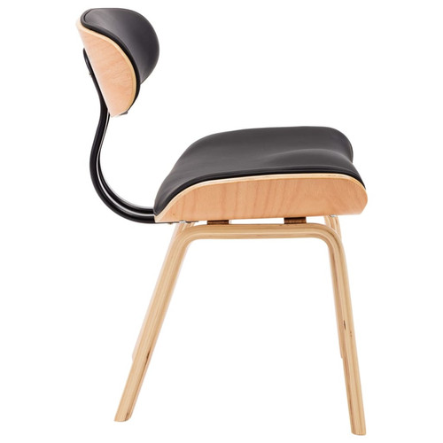 Chaises Lot de 6 chaises de salle à manger cuisine design moderne bois courbé et synthétique noir CDS022661