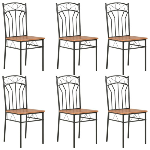 Decoshop26 - Lot de 6 chaises de salle à manger cuisine design simple et intemporel marron MDF CDS022581 Decoshop26  - Lot 6 chaises marron