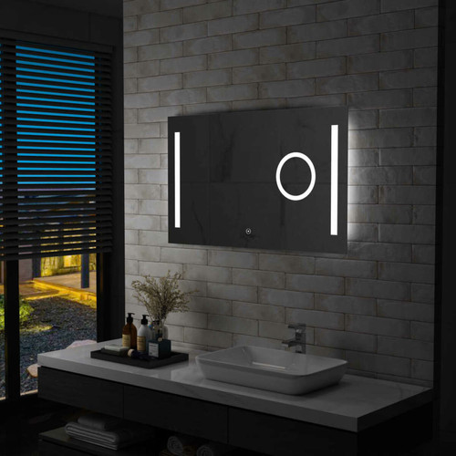 Decoshop26 - Miroir mural à LED de salle de bain et capteur tactile 100x60cm DEC022622 Decoshop26  - Miroir tactile