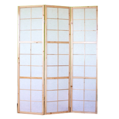 Decoshop26 - Paravent 3 panneaux pans en bois naturel et papier riz 175x132cm PAR06033 Decoshop26  - Papier riz