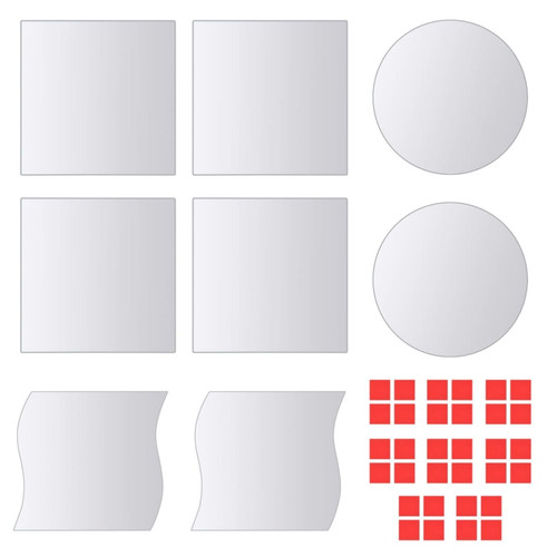 Decoshop26 - Set de 16 carreaux de miroir multi-forme verre avec bandes adhésives DEC022834 Decoshop26 - Miroir rectangulaire Miroirs