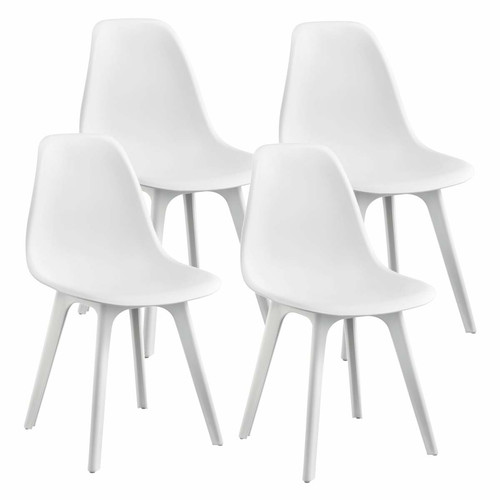 Decoshop26 - Set de 4 chaises design chaise de cuisine chaise de salle à manger plastique blanc 03_0003705 Decoshop26  - Chaise plastique design