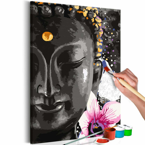 Decoshop26 - Tableau à peindre soi-même peinture par numéros motif Bouddha et fleur 40x60 cm TPN110023 Decoshop26  - Tableau paysage Tableaux, peintures