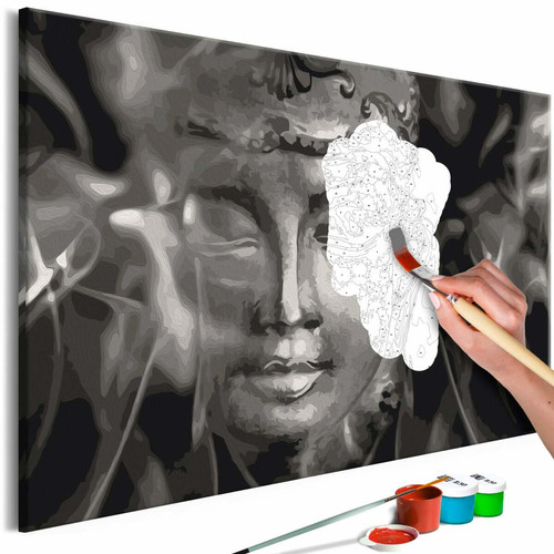 Decoshop26 - Tableau à peindre soi-même peinture par numéros motif Bouddha en noir et blanc 60x40 cm TPN110024 Decoshop26  - tableau xxl Tableaux, peintures