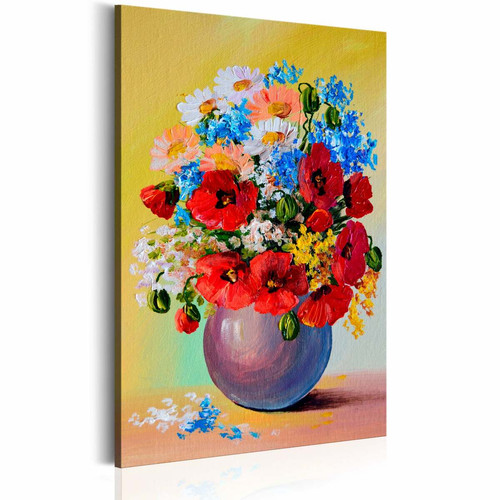 Decoshop26 - Tableau sur toile décoration murale image imprimée cadre en bois à suspendre Bouquet de fleurs sauvages 40x60 cm 11_0004760 Decoshop26  - Toile imprimee fleur