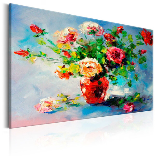 Decoshop26 - Tableau sur toile décoration murale image imprimée cadre en bois à suspendre Belles roses 90x60 cm 11_0005726 Decoshop26  - Décoration
