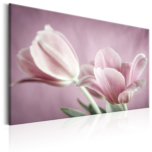 Decoshop26 - Tableau sur toile décoration murale image imprimée cadre en bois à suspendre Tulipes romantiques 60x40 cm 11_0005771 Decoshop26  - Cadre romantique
