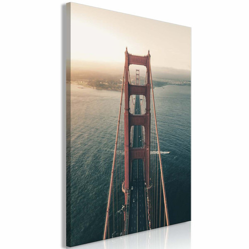 Decoshop26 - Tableau sur toile décoration murale image imprimée cadre en bois à suspendre Le pont du Golden Gate (1 Partie) Vertical 40x60 cm 11_0007233 Decoshop26  - Decoshop26