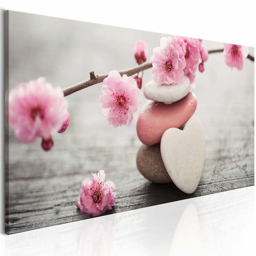 Decoshop26 - Tableau sur toile décoration murale image imprimée cadre en bois à suspendre Zen : fleurs de cerisier IV 120x80 cm 11_0009137 Decoshop26  - Toile imprimee fleur