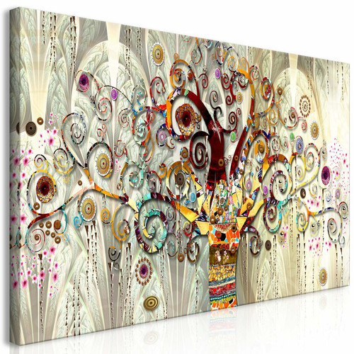 Decoshop26 - Tableau sur toile décoration murale image imprimée cadre en bois à suspendre Arbre de vie (1 partie) Étroit 70x35 cm 11_0007743 Decoshop26  - Decoshop26