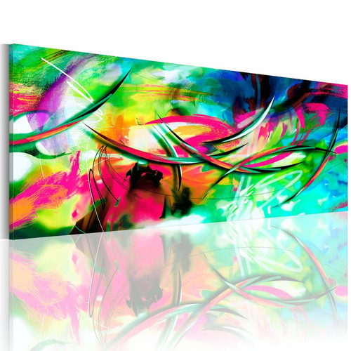 Decoshop26 - Tableau sur toile décoration murale image imprimée cadre en bois à suspendre La folie des couleurs 120x40 cm 11_0002306 Decoshop26 - décoration bois flotte Décoration