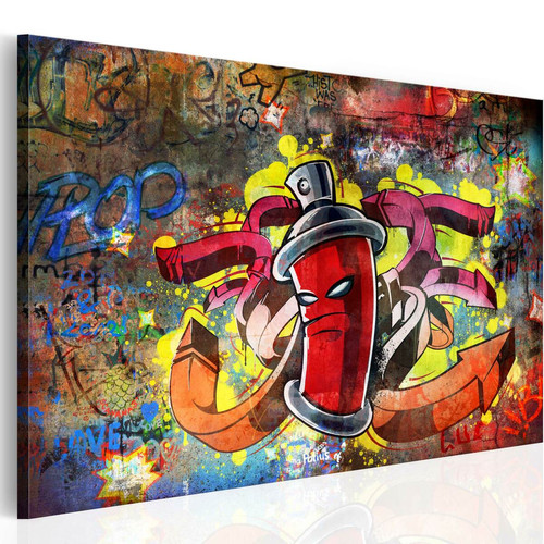 Decoshop26 - Tableau sur toile décoration murale image imprimée cadre en bois à suspendre Maître des graffitis 90x60 cm 11_0003325 Decoshop26  - Tableau graffiti