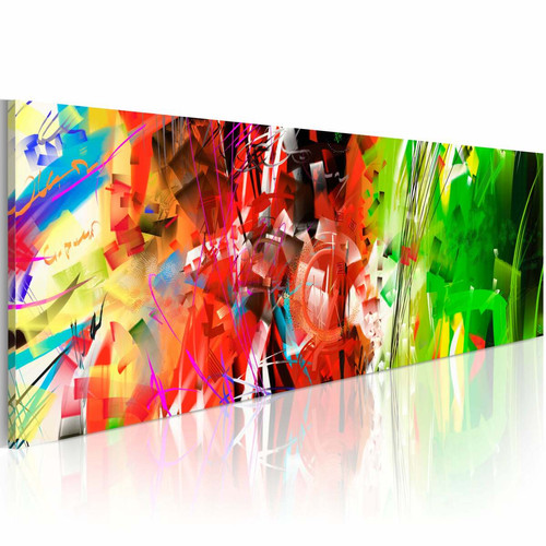 Decoshop26 - Tableau sur toile décoration murale image imprimée cadre en bois à suspendre Les formes élémentaires 135x45 cm 11_0010328 Decoshop26  - Tableau paysage Tableaux, peintures