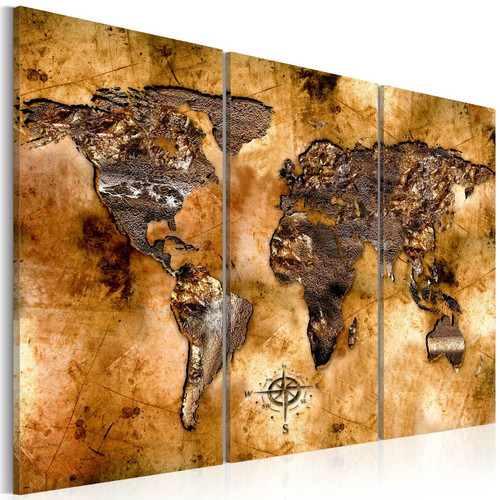 Decoshop26 - Tableau sur toile en 3 panneaux décoration murale image imprimée cadre en bois à suspendreMonde dans des tons opalescents 60x40 cm 11_0004122 Decoshop26  - Decoshop26