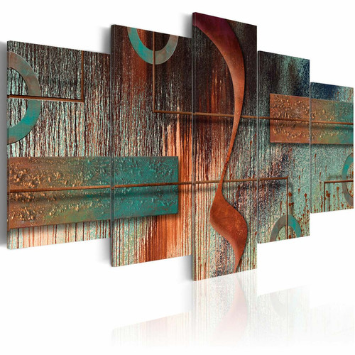 Decoshop26 - Tableau sur toile en 5 panneaux décoration murale image imprimée cadre en bois à suspendre Mélodie abstraite 200x100 cm 11_0001237 Decoshop26  - tableau xxl Tableaux, peintures